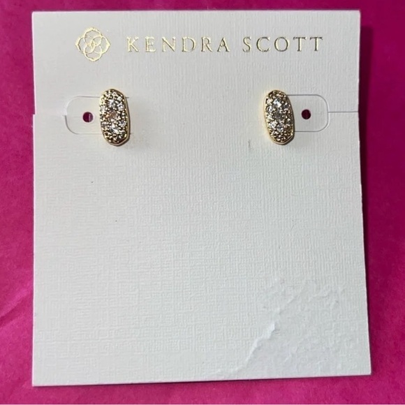 Kendra Scott GRAYSON 14K GOLD PLATE STUD EARRINGS - Picture 3 of 4